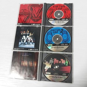 Sega Saturn lot of 2 VIRTUA GUN with 3 Japanese games For CRT TV Only Japan