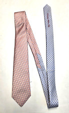  98 New ROBERT GRAHAM Men's Neck Tie 100 SILK Orange Blue BIGHT Diamond Check