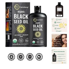 Black Seed Oil Organic Cold Pressed, 16 fl oz  Rich in Thymoquinone  Omega ...