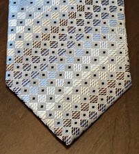 Haggar Blue Brown Hand Made 100 Polyester Men  s Neck Tie Made In China