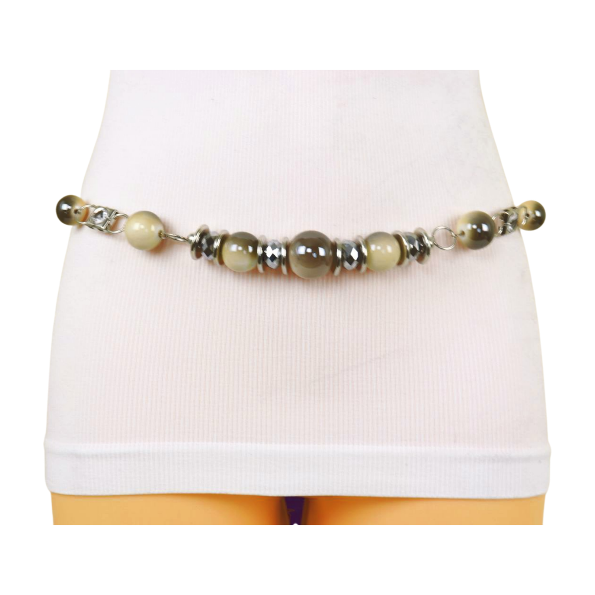 Pearl & Metal Ball Bracelet in Silver/Cream Pearl & Metal Ball Bracelet in Silver/Cream