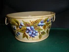 Hand Painted Vintage Tin Pail Tole Signed Hazel Wesley Dated Blueberries (SU)