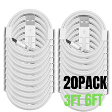 Lot of 20X USB Fast Charger Cable 6Ft 3Ft For iPhone 14 13 11 8 6 Charging Cord