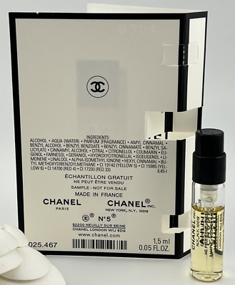 Chanel N°5 Eau De Toilette 1.5ml FRESH sample SPRAY SAMPLE VIALS