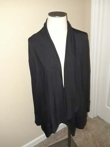Damen Athleta schwarz vorne offen Modal Jersey Strick Cardigan Größe Small