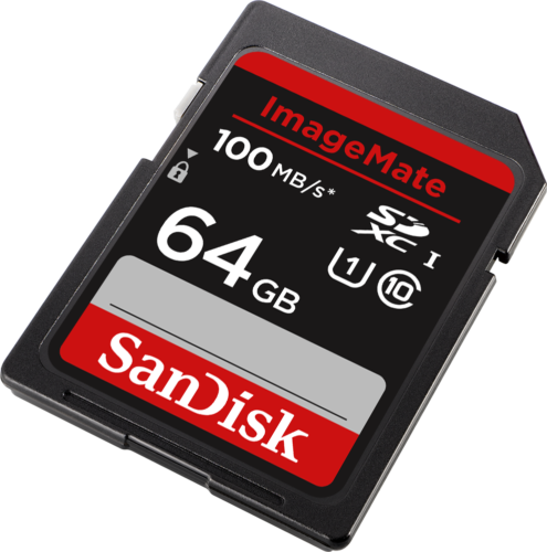 SanDisk ImageMate 64GB SDXC Memory Card Up to 100 MB/s Class 10 U1 64 GB Black - Afbeelding 1 van 9
