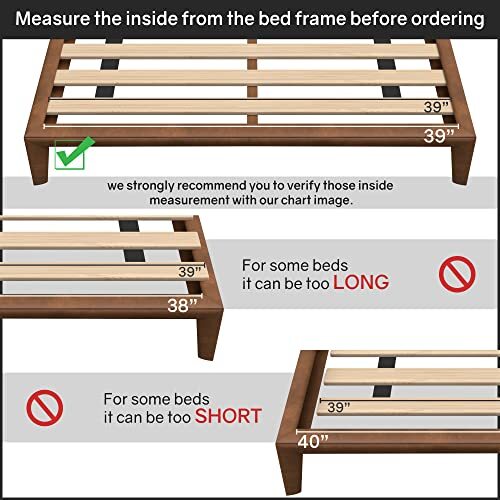 Mayton 0.75-Inch Heavy Duty Mattress Support Wooden Bunkie Board/Slats, Twin, - Picture 4 of 6