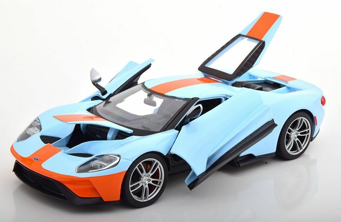 SET OF 2 FORD GT HERITAGE EDITIONS 1 GULF BLUE & 1 WHITE MAISTO 1