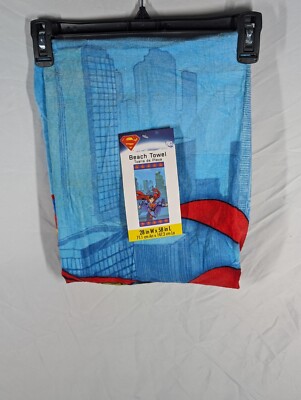 NOS DC Comics Warner Bros Superman Beach Towel Kids 28 x 58 Superhero 