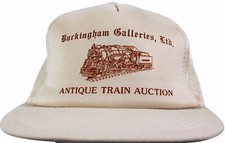 VTG 80s BUCKINGHAM GALLERIES Antique Model Train Auction CAP Mesh Trucker HAT