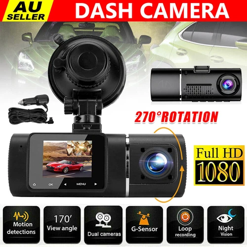 Uber Dual Lens Dash Cam FHD 1080P Front Cabin Car Dash Camera IR Night Vision AU