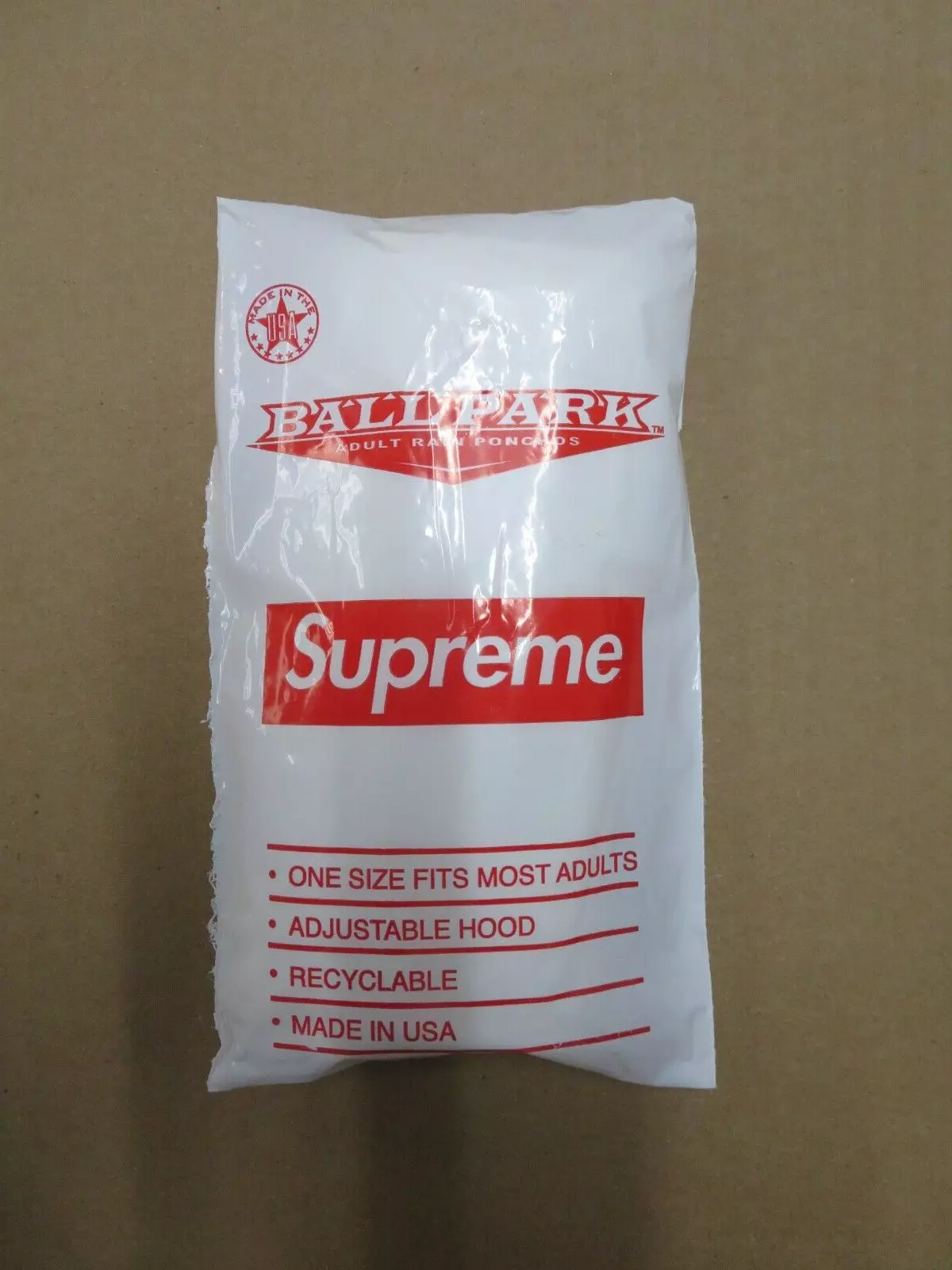 PONCHOS DE PLUIE ADULTES SUPREME BALL PARK LIVRAISON GRATUITE !!