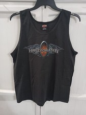 Mens Harley Davidson Muscle Tank Top, Early 2000s, Made In USA, Black, Size L