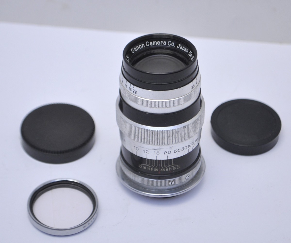 Canon 100mm f/3.5 Black/Chrome Leica Screw Mount Lens w