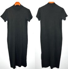 Lennie LNY New York Mock Neck Short Sleeve Side Slit Sweater Dress Size S Black