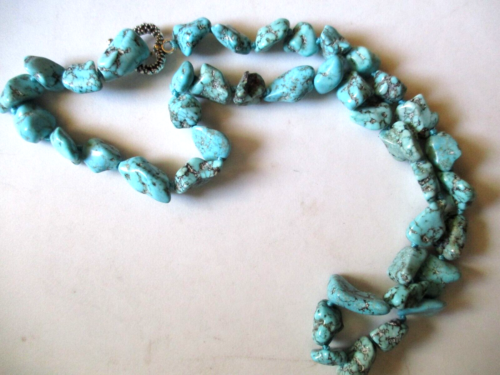 TURQUOISE NECKLACE, HANDMADE NATURAL STONE  20"REDUCED PRICE TQ10 - 第 1/6 張圖片