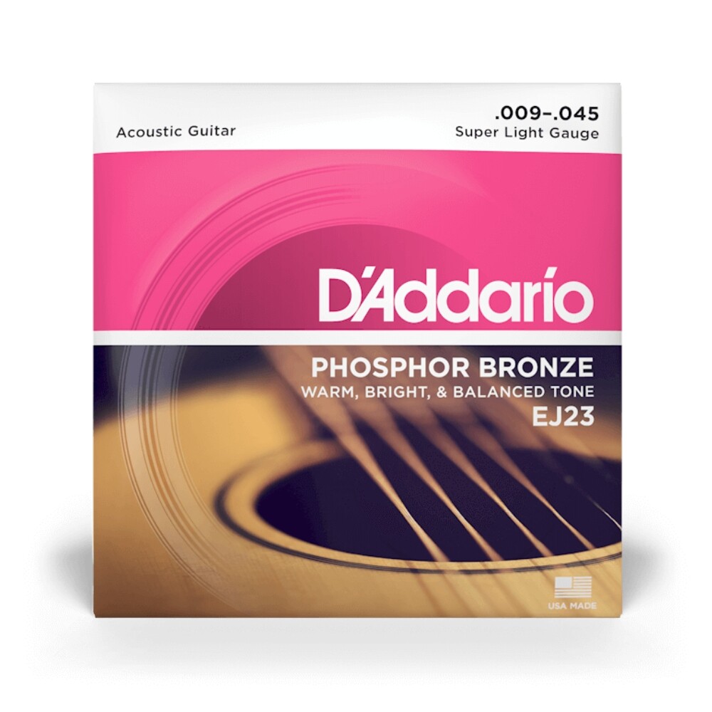 Струны для акустической гитары DAddario EJ23 из люминофорной бронзы - .009-.045