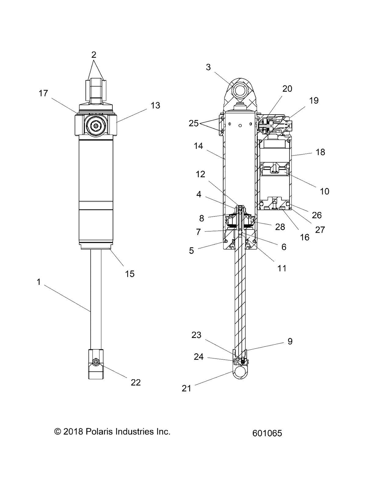Polaris SHOCK, REAR TRACK, WALKER EVANS VELOCITY, Genuine OEM Part