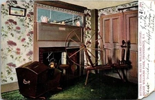 Williams Cottage Interior Sitting Room Providence Rhode Island UDB WOB Postcard