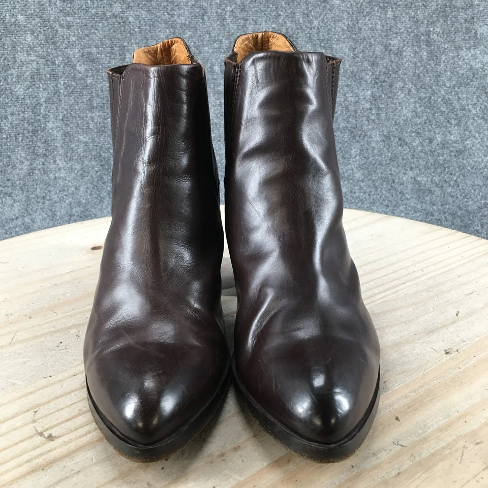 Botas femininas Alberto Fermani 38,5 Chelsea botas couro marrom salto bloco - Imagem 4 de 4