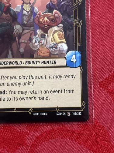 Star Wars Unlimited: Spark of Rebellion - Bounty Hunter Crew - 183/252 (NM) - Picture 5 of 7