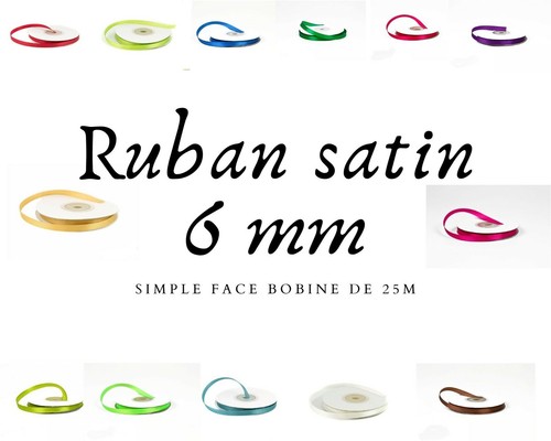Ruban satin 6 mm de large - Photo 2 sur 66