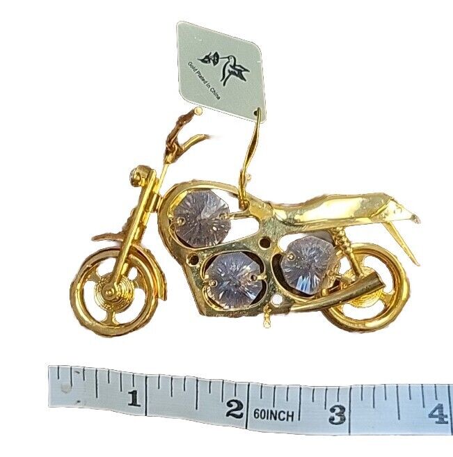 Motorbike Crystal Temptations 24k Gold Plated Figurine with Swarovski Components