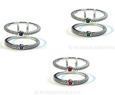 ANELLO FEDINA ARGENTO 925 ZIRCONE BRILLANTE FIDANZAMENTO DOPPIO GIRO +misure