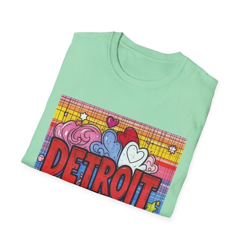 Detroit Love Graphic T-Shirt, Casual Summer Tee, Gift for Detroit Lovers, - Picture 13 of 21