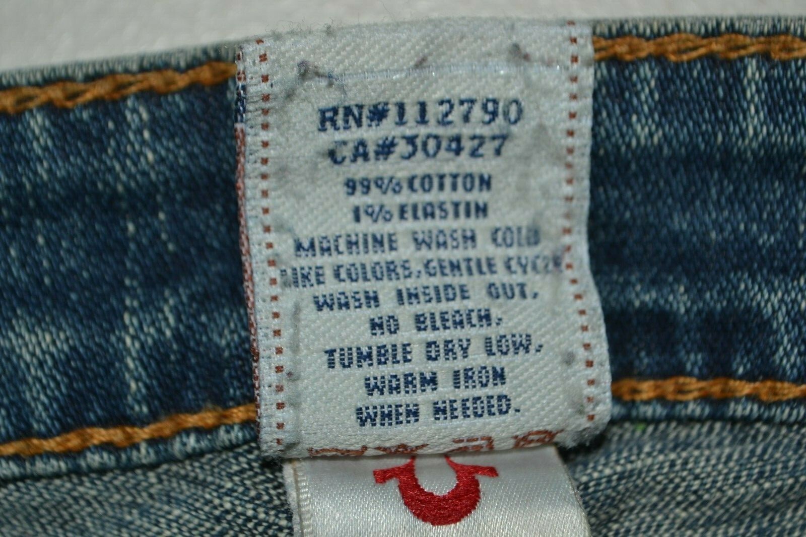 True Religion Women's Straight Pocket Flaps Blue Denim Jeans Sz 28x30 thumbnail 10