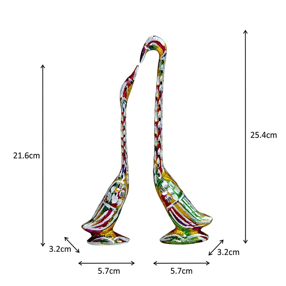 Juego de 2 piezas de exhibición de aluminio para besar cisne/pato para decoración del hogar multicolor 10"" Foto 3 de 3