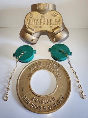 4''X3''NYFD( 2-WAY )STRGHT DBL CLAPPER,ROUGH BRASS EXPOSED BODY,WHIT PLATE & PLUG 