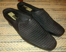 GUC Women's Beacon Euroflex Black Leather Slip On Shoes Mules Sz 9.5M Comfort