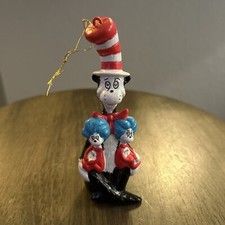 Dr. Seuss Cat In The Hat Holiday Movie Ornament w/ Thing 1 2