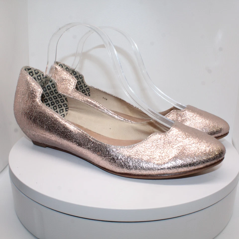 Женские золотые туфли на плоской подошве Matt Bernson 10 М Izabel скрытый клин нубук кожа без шнуровки - Изображение 3 из 4