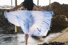 Tie Dye Beach Towel Navy White