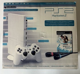 PlayStation 2 White Slim Sing star With Original Box