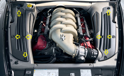 Satz Verschlüsse Motorraum Abdeckungen  für Maserati 4200 GT V8 Coupe Cabriolet