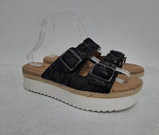 Clarks Lana Beach Platform Sandal Black Camo Print Size 7 D Slip On Flatform