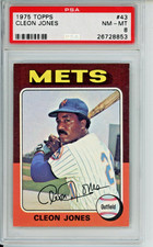 1975 Topps Cleon Jones baseball card, graded NM-MT 8, #43 in the set Mets
