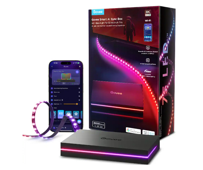 Govee AI Gaming & TV Sync Box Kit with HDMI 2.1, 4K@144Hz  55–65 inch TVs- NEW