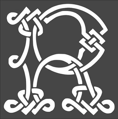 Celtic Initial R Wall Art Reusable Plastic Stencil - StencilAir