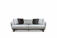 Elegantes 3-Sitzer-Sofa Weiß Braun Farbe Bescheidenes Design Lounge-Sofa