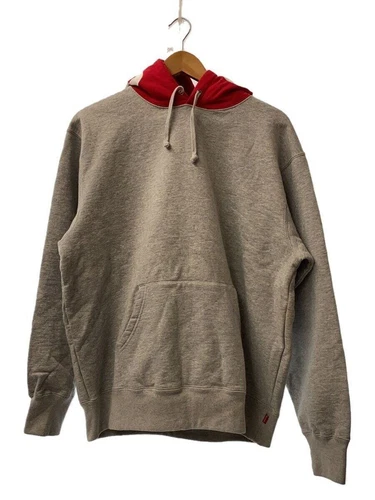 Felpa Supreme con cappuccio M cotone grigio tinta unita usata