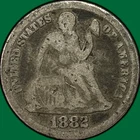 1882 Seated Liberty Dime Good G Coin #37248