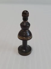 Vintage Pawn Piece Brass Chess Set Mid 20th Century Hans Teppich, Israel- Black 