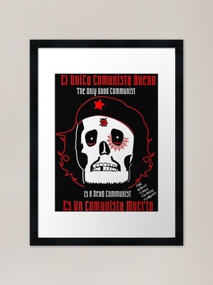 Dead Che Anti Commie TSh Gerahmtes Kunst Gerahmtes Wandbild Poster Leinwanddruck Bild
