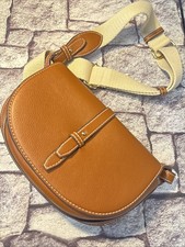 ZARA HALBMOND-Tasche Braun, Kunstleder Echt Wirkend, Neuwertig.24c84