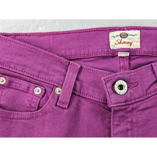 Fossil Denim Skinny Jeans Womens Purple Mid Rise Ankle Long Live Vintage Size 26 - Picture 7 of 10