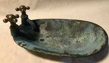 Vintage Seifenschale Messing, in Form einer antiken Badewanne